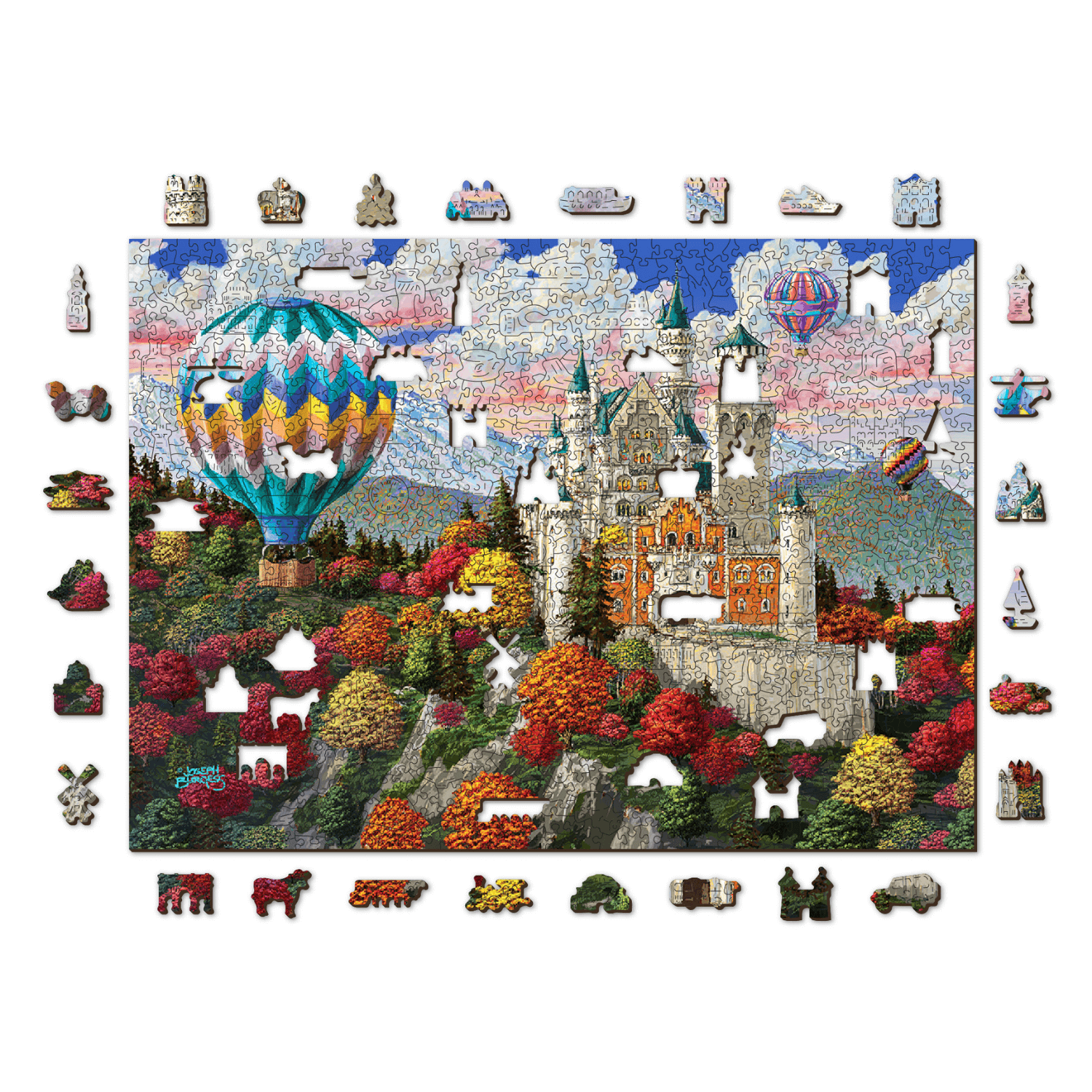 Das Schloss Neuschwanstein Puzzle | Holz Puzzle 1010-Holzpuzzle-WoodenCity--