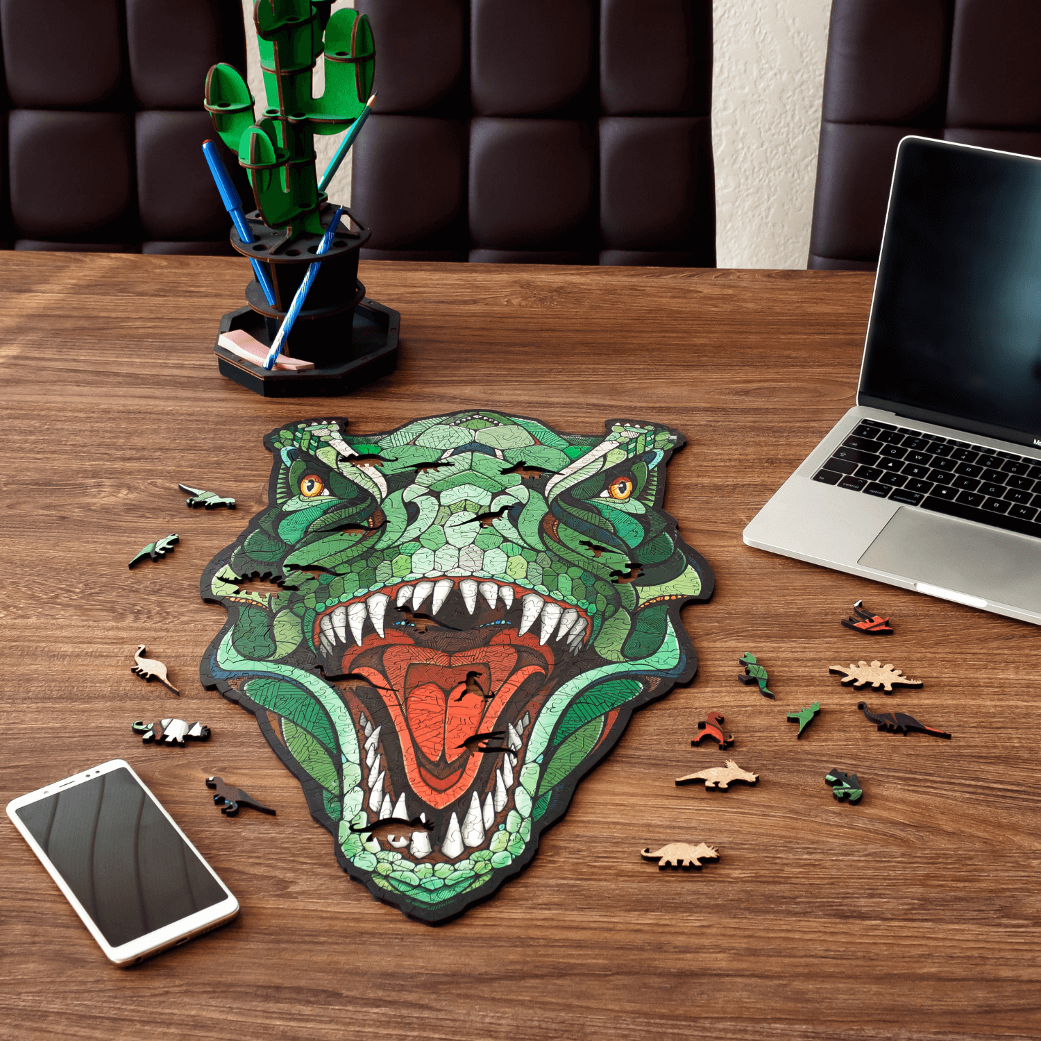 T-Rex | Houten puzzel-Eco-Hout-Kunst...