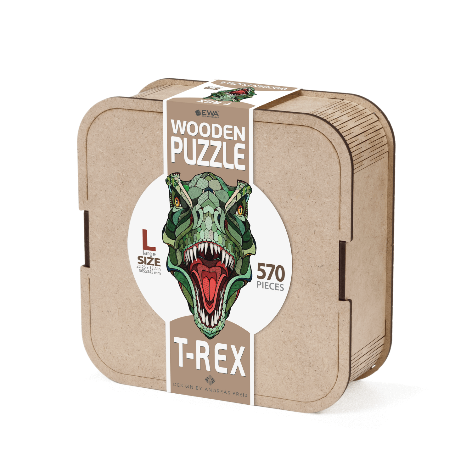 T-Rex | Houten puzzel-Eco-Hout-Kunst...