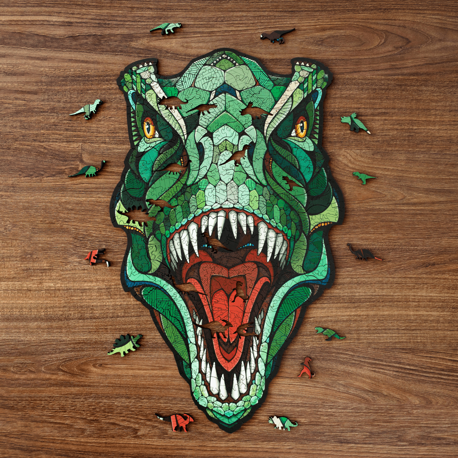 T-Rex | Houten puzzel-Eco-Hout-Kunst...