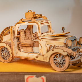 Vintage Auto mit Gitarre-3D Puzzle-Robotime--