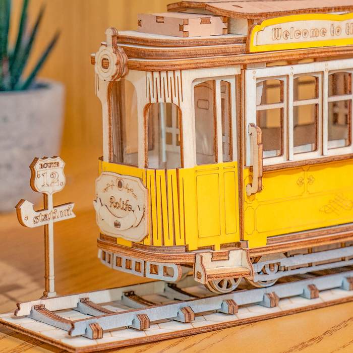 Retro stijl Tramway-3D puzzel-Robotime--