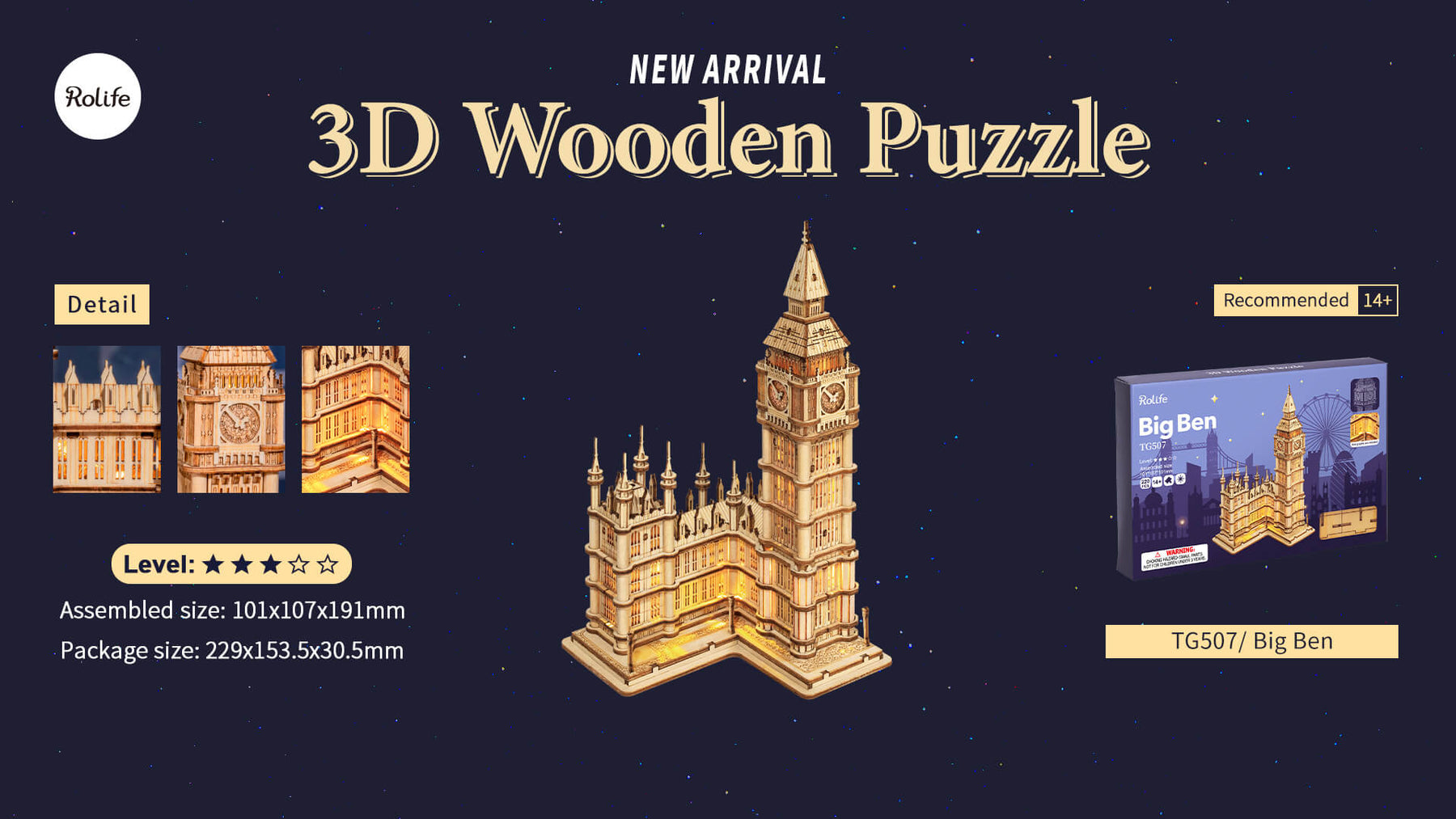Big Ben Puzzle-3D Puzzle-Robotime--