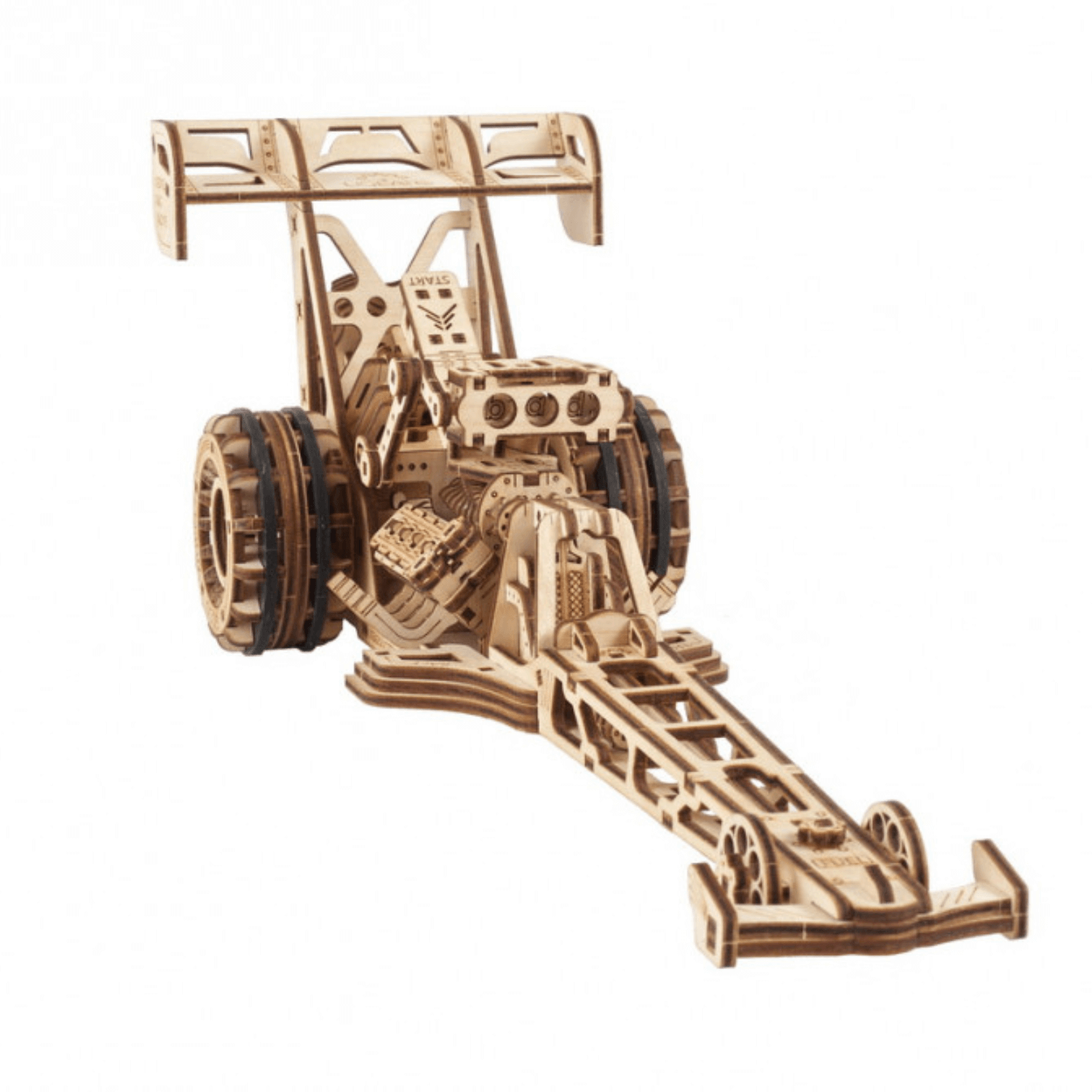 Dragster - Rennwagen-Mechanisches Holzpuzzle-Ugears--