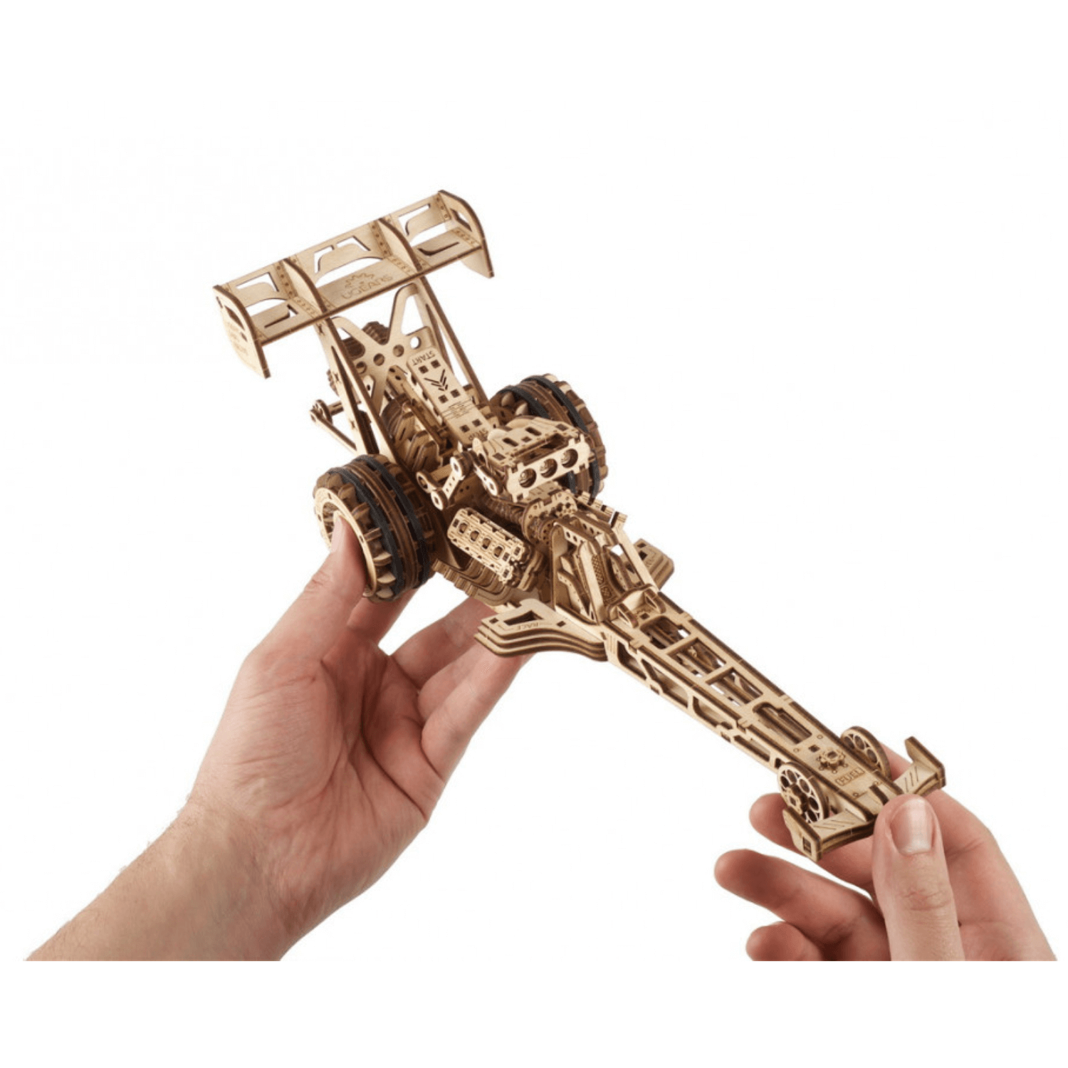 Dragster - Rennwagen-Mechanisches Holzpuzzle-Ugears--