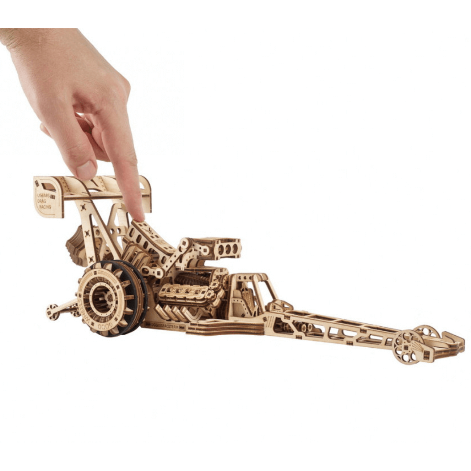 Dragster - Rennwagen-Mechanisches Holzpuzzle-Ugears--