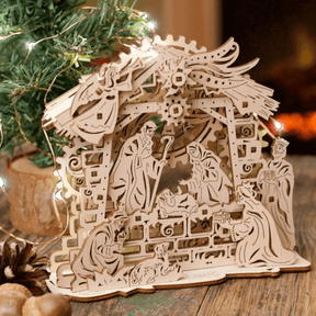 Crèche de Noël-Puzzle mécanique en bois-Ugears--