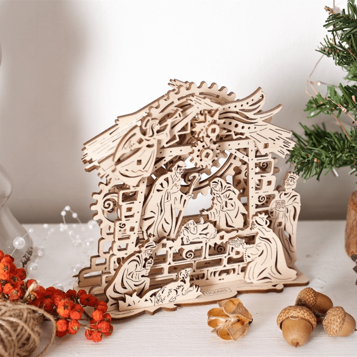 Weihnachtskrippe l DIY-Mechanisches Holzpuzzle-Ugears--