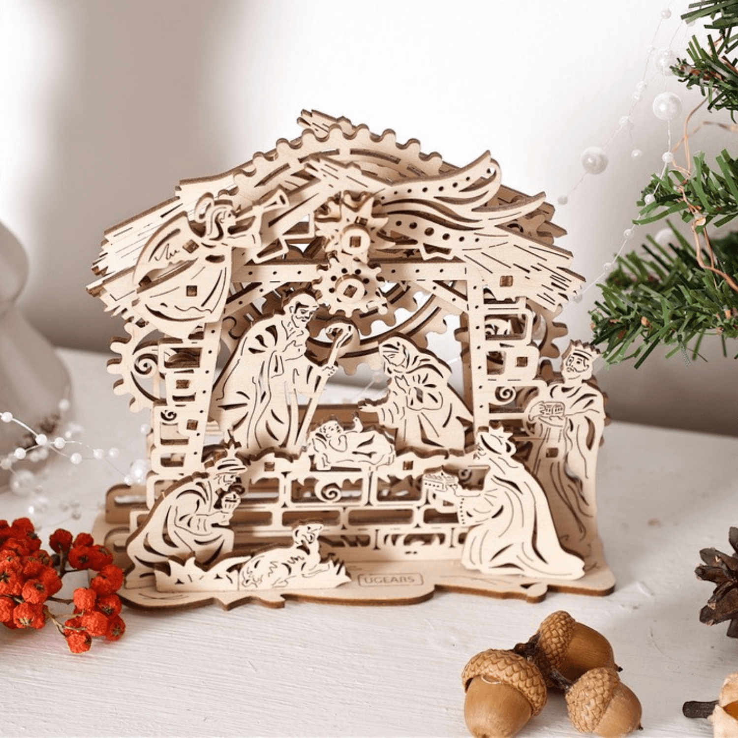 Weihnachtskrippe l DIY-Mechanisches Holzpuzzle-Ugears--