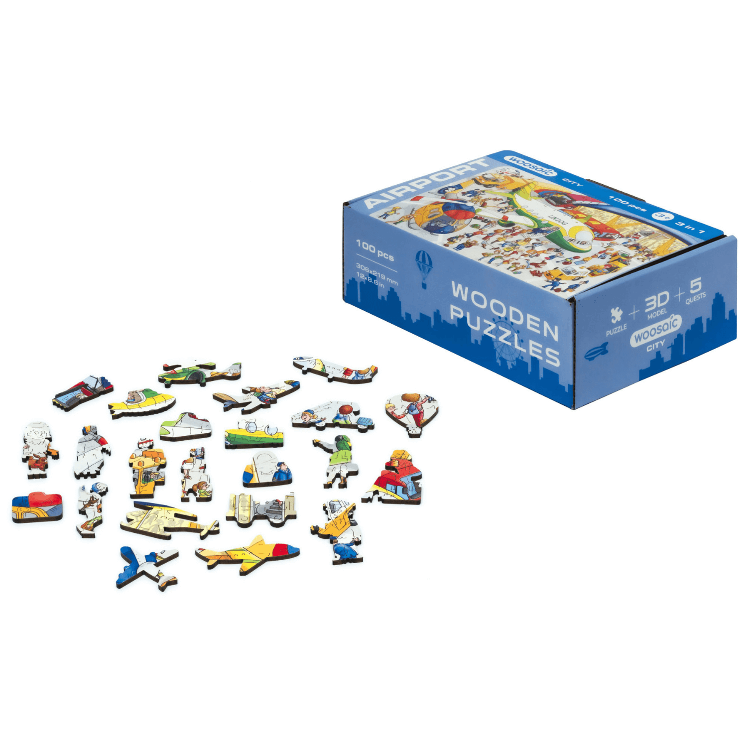 Flughafen | Kinderpuzzle-Holzpuzzle-Unidragon--