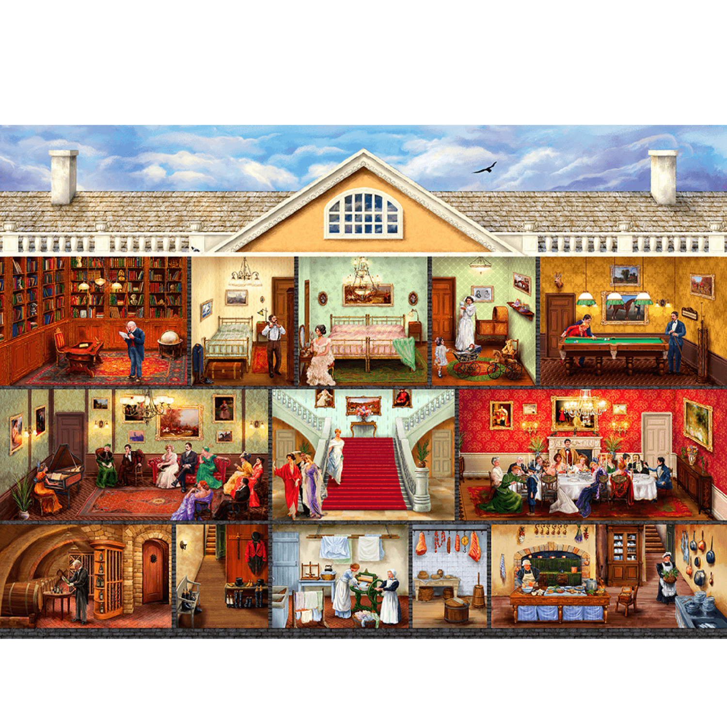 Victorian House Life puzzel | Houten puzzel 1010-WoodenCity--