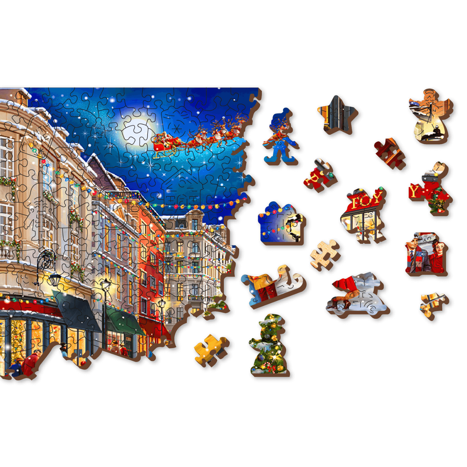 Christmas Street Puzzle | Wooden Puzzle 505-WoodenCity--