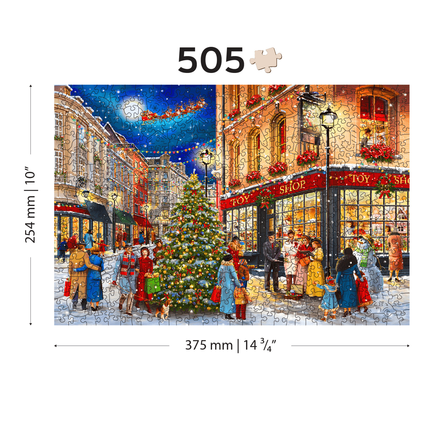 Christmas Street Puzzle | Wooden Puzzle 505-WoodenCity--