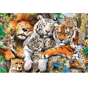 Wildkatzen im Dschungel | Holz Puzzle 500+1-Holzpuzzle-TREFL--