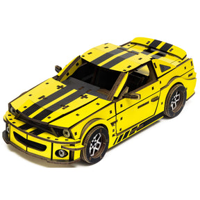 Stallion GT 3D Model Mechanical Wooden Puzzle-Unidragon-stallion-gt-yellow-4640157453753