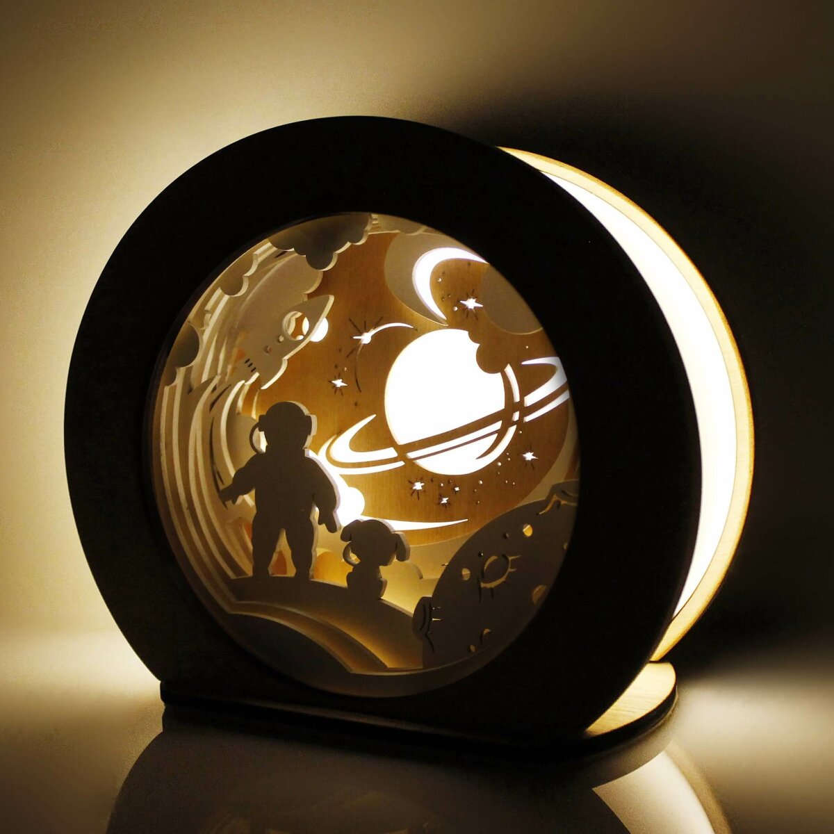 3D Houten Nachtlampje - "Dromerige Lampen"-Nachtlampjes & Indirecte Verlichting-iDventure--