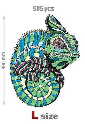 Kameleon Houten Puzzel-Eco-Hout-Kunst...