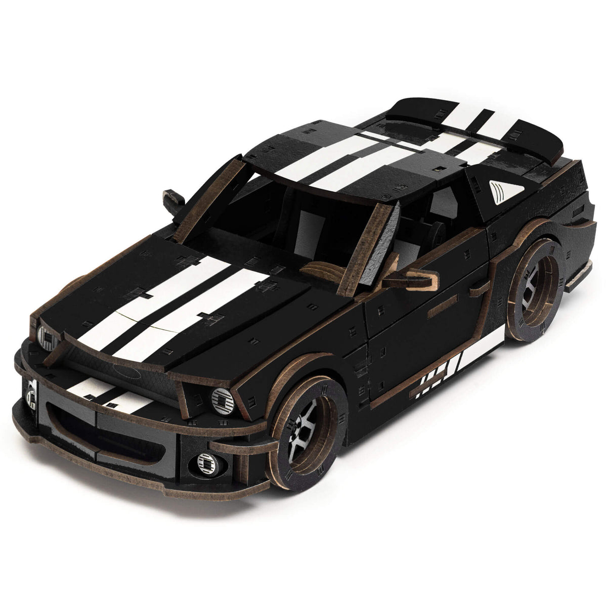 Stallion GT 3D Model Mechanical Wooden Puzzle-Unidragon-stallion-gt-black-4640157453760