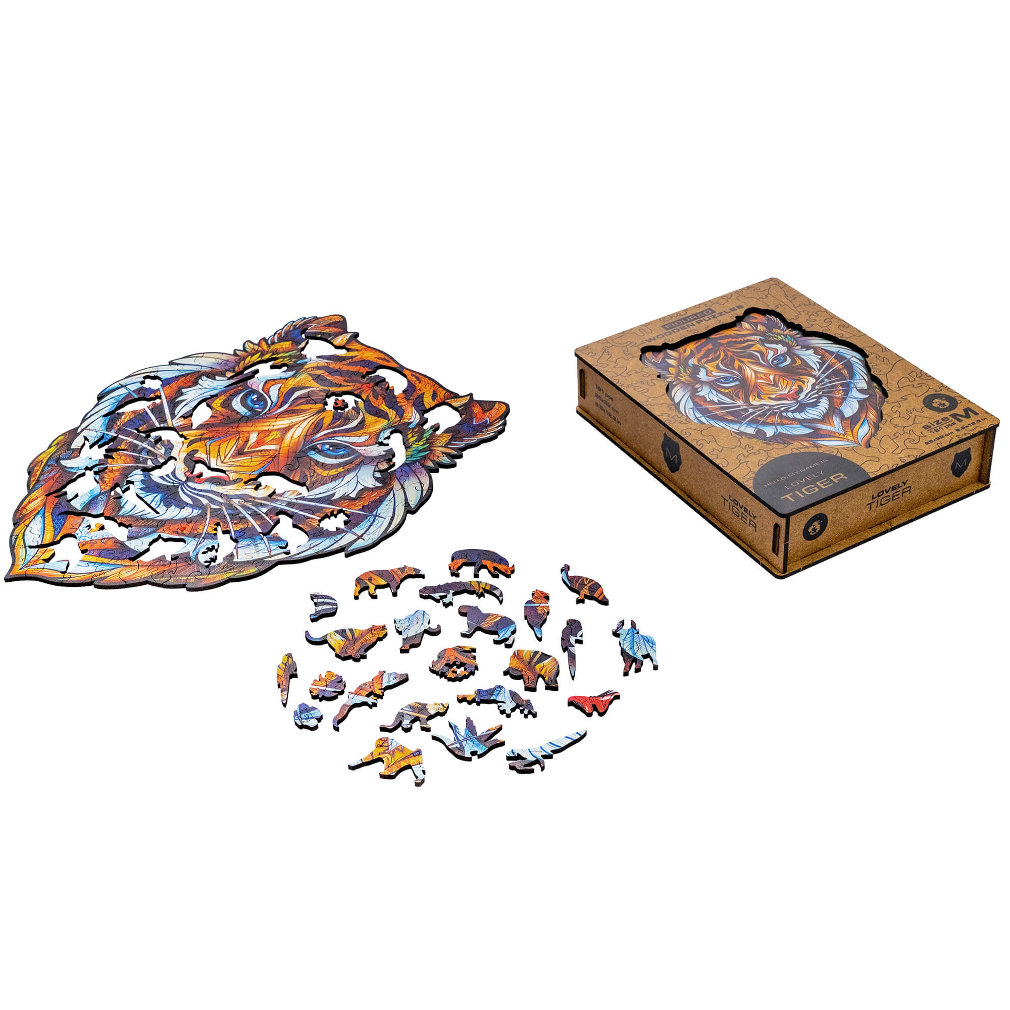 Mooie Tijger Houten Puzzel-Unidragon--