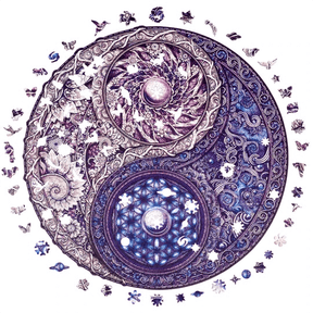 Mandala Overlappende Tegenstellingen Houten Puzzel-Unidragon--