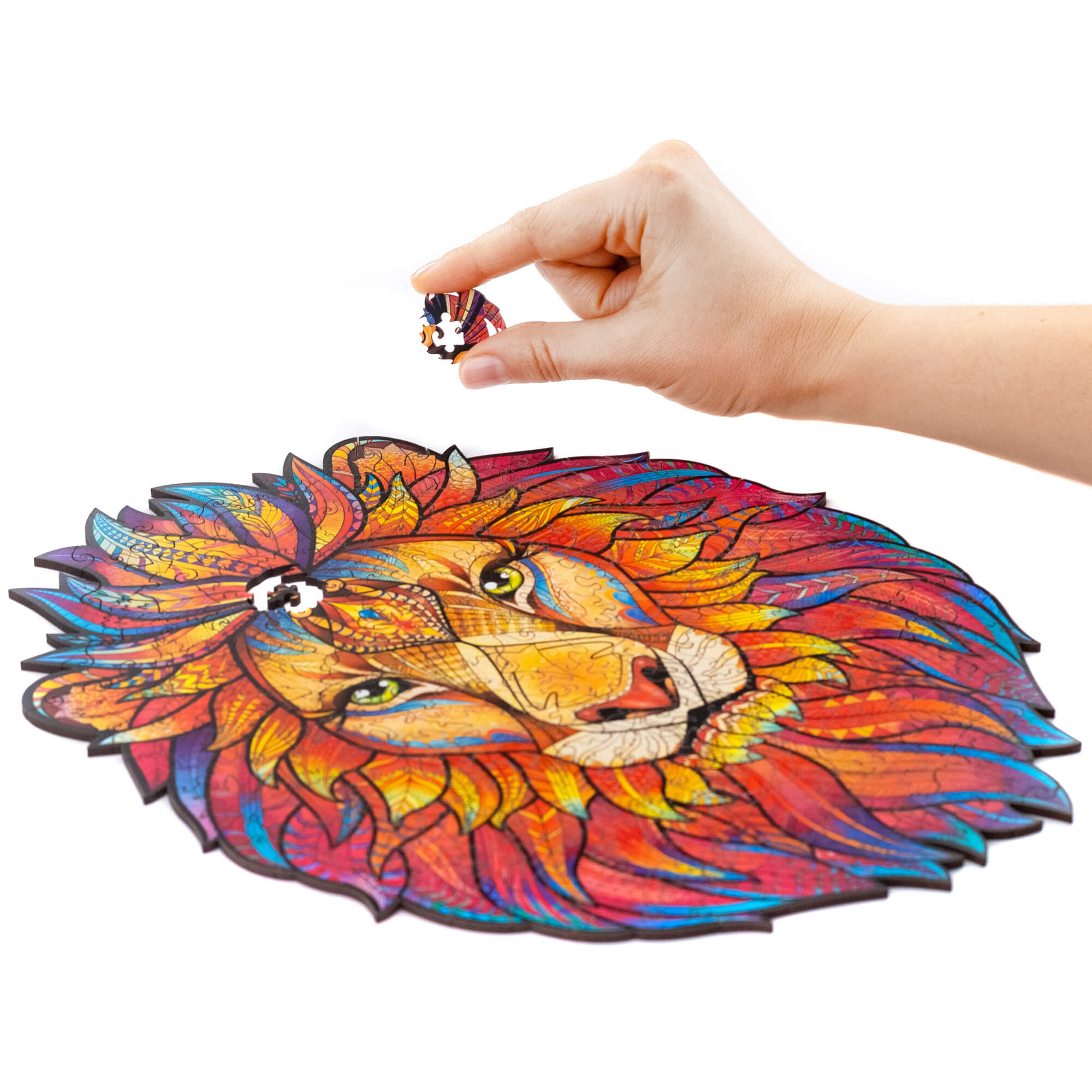 Puzzle en bois du lion mystérieux-Unidragon--